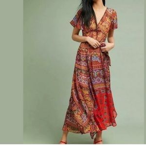 Anthropologie Boho Printed Maxi Dress Akemi + Kin